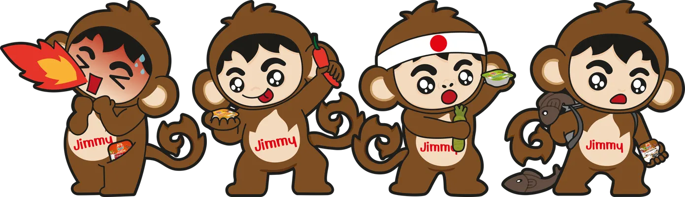 ลิงจิมมี่ 4 ตัว ประจำ 4 รสชาติ